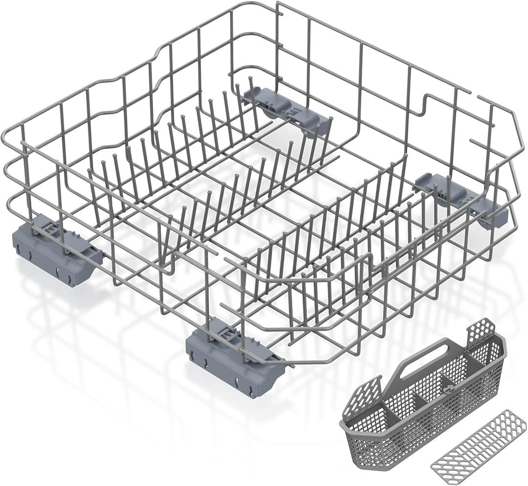 UPGRADED WD28X26099 WD28X34744 Dishwasher Lower Rack Compatible with GE Dishwasher Rack Replacement Parts WD28X24396 WD28X22659 WD28X28918 GDF510PSM0SS GDF510PSD1SS GE Dishwasher Rack Parts with Wheel
