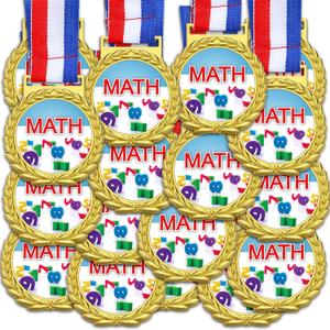 30 Pcs Award Medal Bulk Gold Metal Medal with Neck Ribbon Winner Trophy Award Prize Gift for Education Prize, Tournaments, Competitions
