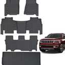 Floor Mats & Trunk Mat for Jeep Wagoneer 2022 2023 2024 2025 Only Filt 8 Seats Version(2 Row Bench Seats),TPE All Weather Protection 3 Rows Car Floor Liners with Cargo Liner