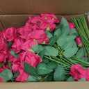 150 Pcs Roses Artificial Flowers, Silk Red Artificial Flowers Petals Long Stem Roses for Wedding Bouquet Home Party Decor (Light Hot Pink)