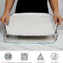 TP Large Serving Trays with Handles, 19" x 12" Melamine Serving Platters for Food, Turkey, Set of 2 Rectangular Trays for Party, Rustic White