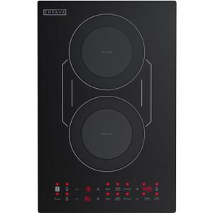 Empava Double/Dual Induction Cooktop 2 Burner, Shatter-proof Flat Glass Top, Bridge-SYNC, 3 Preset Modes, Bulit-in/Countertop, 110~120 Volt Plug in Electric Stove for Kitchen, RV, Outdoor Camping (12 Inch)