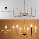 Generies Antique Spray Gold Farmhouse Chandelier, 6 Light Rustic Dining Room Light Fixtures, Modern Industrial Chandeliers Candle Ceiling Light for Bedroom Foyer Living Room Kitchen Island Entryway