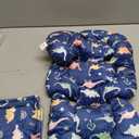 Infant Car Seat Insert Cushion, Super Soft Baby Car Seat Head Support & 2 Straps Pads, Reversible Preemie Newborn Carseat Insert, Fit Car Seat, Stroller, Infant Bouncer, Blue Dinosaur