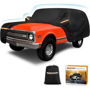 Car Cover for Chverolet K5 Blazer/GMC Jimmy 1969-1991 420D Oxford Cloth and Cotton Car Cover Waterproof All Weather with Zipper Windproof Heavy Duty All Weather with Wind, Sun, UV and Dust Protection