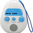 AM FM Shower Radio Built in Speaker, Hanging Bathroom Radio with Rotating Knob for Easy Tuning and Volume Control.