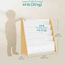SONGMICS Kids Bookshelf, 4-Tier Toddler Bookcase, 24.6 x 9.8 x 23.6 Inch