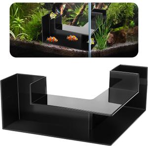 Dual-Entrance Aquarium Tunnel, Aquarium Cave Hideout 360 Viewing, Black Shrimp Cave Fish Tank Tunnels, Aquarium Underground Tunnel, Substrates Buried Tunnel for Fish Decoration