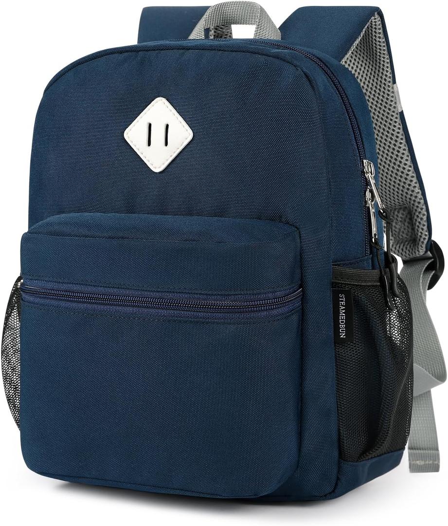 STEAMEDBUN Toddler Backpack for Boys 2-4,Kindergarten Backpack for Boys,Preschool Backpack,Mini, Dark-blue