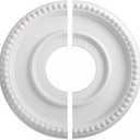 Ceiling Medallion White PU Round Split Medallion Design 315mm Outer 100mm Inner Diameter Decorative Cover Plate for Replacement Canopies Home Chandelier Fans
