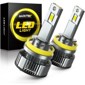 AUXITO H11 H9 H8 LED Bulbs Fog Light Bulbs, 900% Brightness 6500K Cool White, CSP LED Chips Fog Lamps Replacement, Play and Plug, Pack of 2