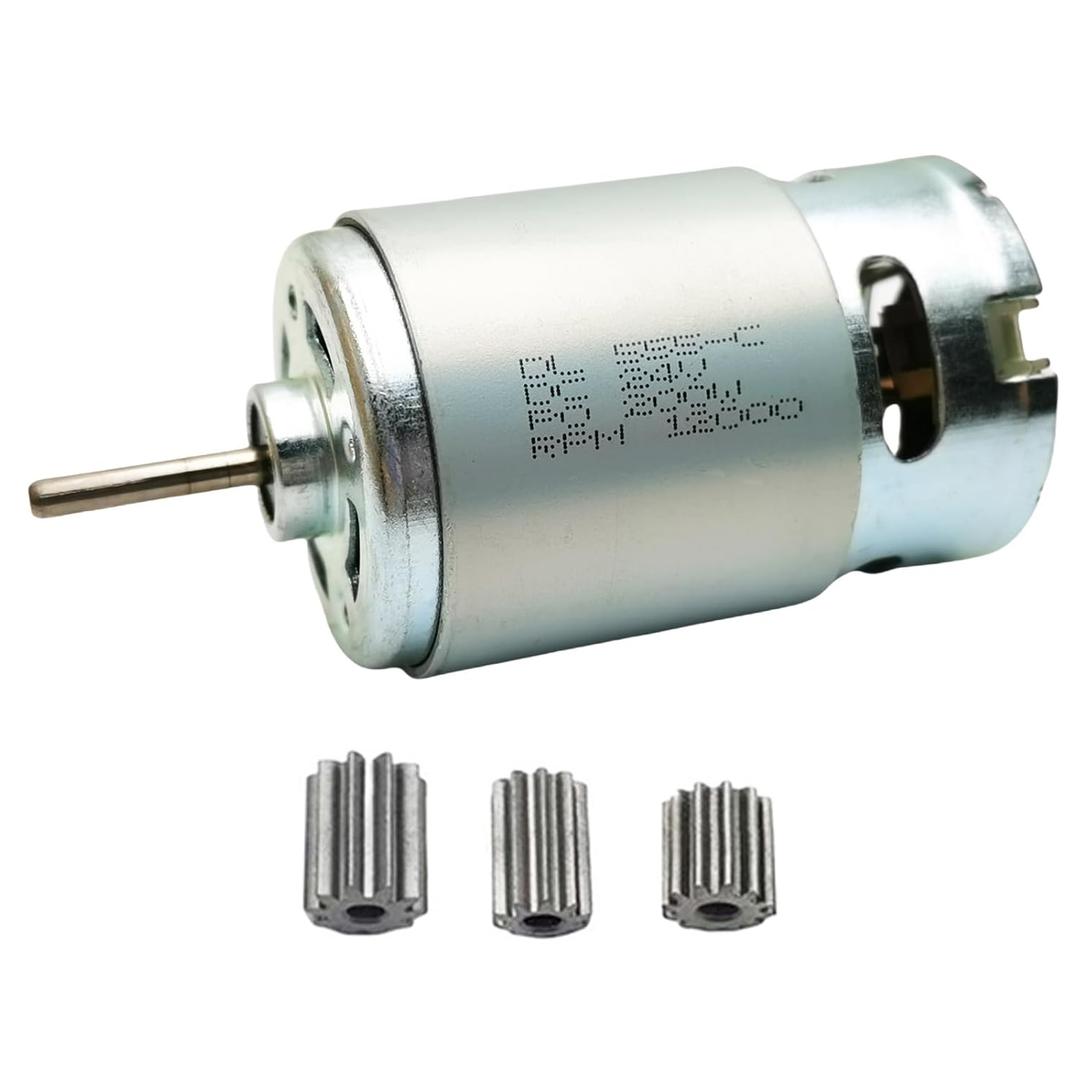 24V 555 12000RPM Electric Motor High Speed DC Drive Engine Upgrade for Ride On Car Replacement Parts SUV Truck Gearbox Motor Connect Accessories (1Pcs 24V 555 12000RPM)