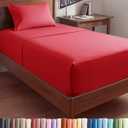 Extra Deep Twin XL Sheet Set - 3 Piece Breathable & Cooling Bed Sheets - Easily Fits 18 to 24 inch Mattress - Ultra Soft, Wrinkle & Fade Free w/ Extra Deep Pockets - Comfy Hotel Luxury Bedding - Red