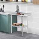 Hally Stainless Steel Table for Prep & Work 24 x 30 Inches, NSF Commercial Heavy Duty Table with Undershelf and Backsplash for Restaurant, Home and Hotel