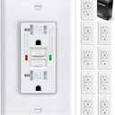 ELECTECK  9 Pack GFCI Outlet 20 Amp, Tamper Resistant (TR), Self-Test GFI Receptacles with LED Indicator, Ground Fault Circuit Interrupter, Decor Wallplate Included, UL Listed, White