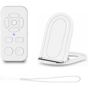 TikTok Scrolling Remote Control for iPhone & Android Smartphone, Bluetooth Page Turner for Kindle App, Photo and Video Clicker, Include Phone Stand and Hand Strap. (White)