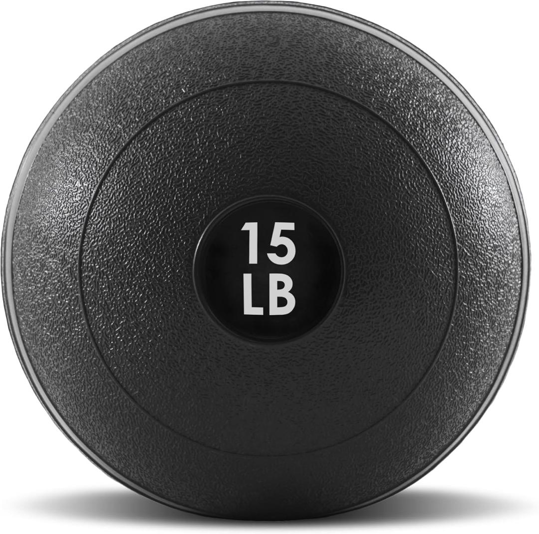 ProsourceFit Slam Medicine Balls 5, 10, 15, 20, 25, 30, 50lbs Smooth and Tread Textured Grip Dead Weight Balls for Strength and Conditioning Exercises, Cardio and Core Workouts (Classic - Black)