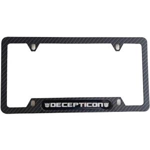 Carbon Fiber Auto License Plate Frame Cover Holder Decepticon Robot Truck Car Accessories Stainless Steel 1PC, CPK22PW