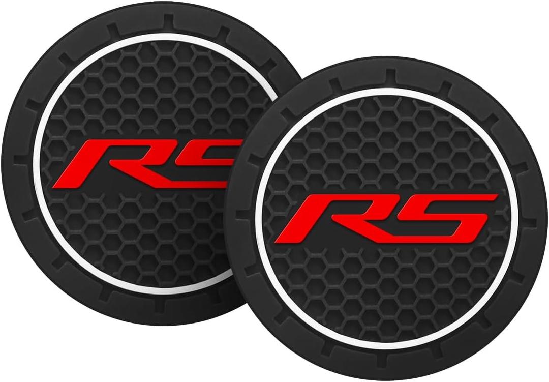 2PCS 2.75 Inch Cars Coasters Compatible with Chevy Camaro RS Cars Interior Accessories