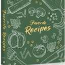 Recipe Binder 8.5x11 3 Ring, Recipe Book to Write in Your own Recipes, Full Page Recipe Binder with Plastic Sleeves, Blank Recipe Cards and Dividers (Dark Green)