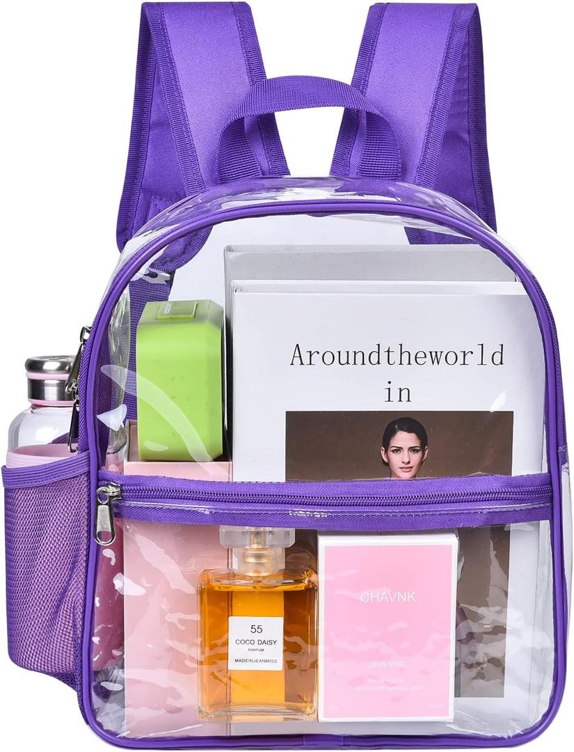USPECLARE Clear Backpack for Stadium Approved 12612, Water proof Clear Bag for Stadium Events and Concert Work Sport Event (Purple) USPECLARE Clear Backpack for Stadium Approved 12612, Water proof Clear Bag for Stadium Events and Concert Work Sport Event (Purple)