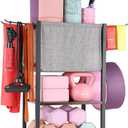 Yoga Mat Storage Rack Home Gym Equipment Workout Equipment Organizer Yoga Mat Holder for Dumbbell,Kettlebell and More Gym Accessories Gym Essentials Women Men Fitness Exercise Equipment Organization (Black)
