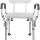 Vaunn FSA/HSA Eligible Medical Shower Chair Bath Seat with Padded Arms, Removable Back and Adjustable Legs for Bathtub Safety and Supports Weight up to 350 lbs