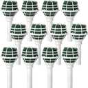 12 PCS Bouquet Holders, Floral Foam Handle with Cage for Fresh & Artificial Flowers, Wedding Bridal Bouquet Supplies for DIY Arrangements (Green Foam, White Handle)