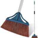 Outdoor Broom,Heavy-Duty Extra Long Handle Broom-58 inches,Large Commercial Angle Broom for Sweeping Indoor Kitchen Office Lobby Courtyard Garage