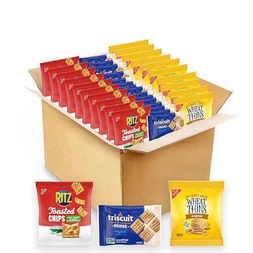 Nabisco Cracker Variety Pack, RITZ Toasted Chips, Wheat Thins Snacks Whole Grain Wheat Crackers and Triscuit Minis Whole Grain Wheat Vegan Crackers, BB 31 August 2026