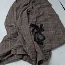 Womens Spring Fall Fashion Retro Loose Plaid Wool Blend Wide Leg Cropped Pants Culottes 3XL
