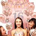 Sweet 16 Birthday Decorations for Girls, banner,Backdrop, its my 16th Birthday Sash, Sweet Rhinestone Tiara Crown,Balloons16th