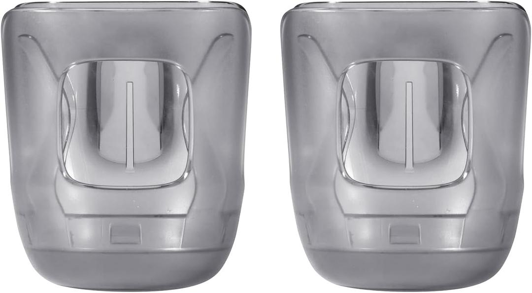 2 Pack - Stroller Cup Holder, Baby Cup Holder Compatible with UPPAbaby Vista, Cruz and Minu Strollers  Fits Most Cup Sizes, Quick-Release Design (Grey semi transparent)