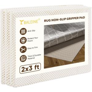 5 x BALEINE Non Slip Rug Pad Rug Gripper for Hardwood Floors, Extra Thick Non Slip Mat Under Carpet (2'x3')