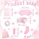 Fanfanwin 48 Pcs Sleepover Party Supplies Spa Birthday Slumber Pajamas Galentines Party Favors Coquette Throw Blanket Pillow Headband Scrunchies Eye Mask Cup Socks(Pink,Solid Color)
