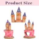 Fish Tank Decorations Pink Castle Aquarium Decorations Resin Fish Cave Hideouts Large Aquarium Decor,Vintage Castle Fish Tank Accessories for Betta Fish Freshwater and Saltwater Fishtanks, Medium