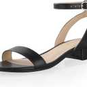 Ankis Black Nude White Red Women Sandals Comfortable Walking Strappy Open Toe Sandals for Women Dressy Summer 1 Inch Low block Heel Flat Adjustable Ankle Strap Wide  Shoes 2024 (8)