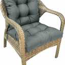 Outdoor Chair Cushions All Weather Replacement Patio Seat Pads Waterproof Outdoor Patio Furniture Cushions with Back and Ties for Wicker Chairs,41.7 * 20.8" Dark Grey