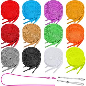 24 Pack Replacement Drawstrings for Sweatpants Shorts Hoodies with Drawstrings Threader Needle Threaders for Jackets Swim Trunks Shoe Laces Tote Bags 47" Long