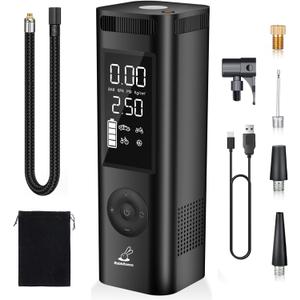Tire Inflator Portable Air Compressor - 150PSI 4x Faster Portable Tire Inflator for Car - Air Pump For Car Tires with Digital Pressure - Auto Shut-off Smart Air Pump Suitable SUV, Bike Moto and More (Black) Tire Inflator Portable Air Compressor - 150PSI 4x Faster Portable Tire Inflator for Car - Air Pump For Car Tires with Digital Pressure - Auto Shut-off Smart Air Pump Suitable SUV, Bike Moto and More (Black)