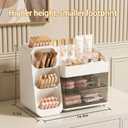 Large Capacity Makeup Organizer Countertop with Makeup Brush Holder for Vanity, Thickened Material, Bathroom Countertop Organizer Skin Care Perfumes Storage, Teen Girl Gifts for 12-23 Yearwhite
