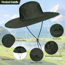 Cooltto L/XL/XXL Wide Brim Sun Hat UPF 50+, Waterproof & Breathable for Men, Women - for Fishing, Hiking, Camping & Traveling