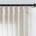 MYSKY HOME Linen Curtains for Living Room, Natural Semi Sheer Curtains & Drapes 84 Inches Length 2 Panels Set Pinch Pleated Farmhouse Country Boho Style Back Tab Draperies for Sliding Door, 40" Wide