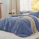 Bedsure California King Comforter Set, Blue Soft Prewashed Bedding for All Seasons, 3 Pieces Gentle Soft Bed Set, 1 Lightweight Comforter (104"x96") and 2 Pillowcases (20"x36")