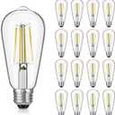 Vintage LED Edison Bulb Dimmable 60W Equivalent 750 Lumens, 6W Edison Light Bulbs Daylight White 5000K, Antique ST58 LED Filament Bulb E26 Base, CRI 90+, Clear Glass, Pack of 16