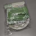 175Pcs Gingham Party Supplies for 25 Guests Scalloped Plates and Napkins set Green and White Paper Plates Disposable Plaid Cocktail Napkin Checkered Dinner Party Set Cutlery for Baby Shower Wedding