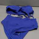 ANRABESS Women High Waisted Bikini Sets Color Block Summer Beach Vacation 2 Piece Bathing Suit Tummy Control Ribbed Swimsuit (Large, Royal Blue)