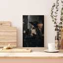 FWLBUGRA Witch lipstick print gothic bathroom wall art black cat dresser poster moody witch decor dark feminine canvas12x18in-Frameless