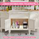 Sdpeia Under Sink Mat 19"19" Waterproof Silicone Cabinet Liner & Sink Protector for Kitchen & Bathroom, Multi-Purpose Organizers Tray for Pets, Laundry, Cat Litter Mat (Cream)