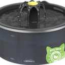 Cat Water Fountain with Dual Filtration System, 2.5L/84oz Pet Water Fountain for Cats Inside, Cat Fountain for Drinking with Ultra Quiet Pump(≤20dB)& LED Blue Light  for Pets Small Animals(2Filters)